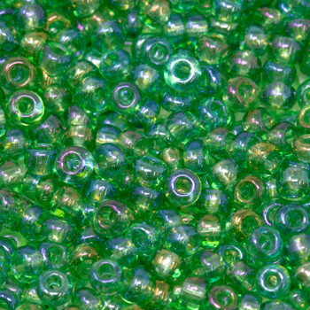 Size 8 Czech Seed Beads -- 79 Peridot Rainbow