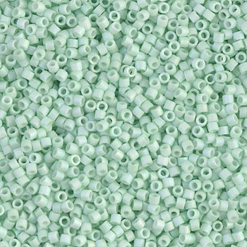 Delicas Size 11 Miyuki Seed Beads -- 1526 Opaque Light Mint AB Matte