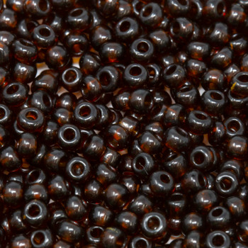 Size 8 Czech Seed Beads -- 424 Dark Smoke Topaz