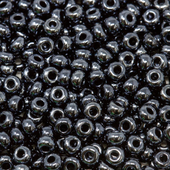 Size 8 Czech Seed Beads -- 8 Hematite