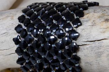 Black Onyx Polished 10mm Faceted Clover / Quatrefoil