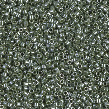 Delicas Size 11 Miyuki Seed Beads -- 1566 Opaque Avocado Luster