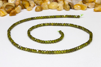 Zircon CZ AA Grade Polished Avocado 2x3mm Faceted Rondelle