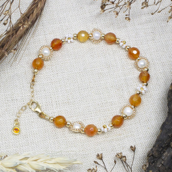 Gold Plated Micro Pave 4.5mm Orange Coin Charm