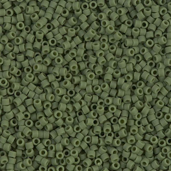 Delicas Size 11 Miyuki Seed Beads -- 1585 Opaque Avocado Matte