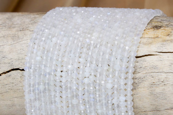 Rainbow Moonstone A Grade Polished 3x4mm Faceted Rondelle