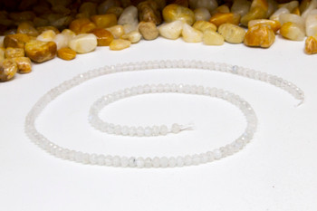 Rainbow Moonstone A Grade Polished 3x4mm Faceted Rondelle