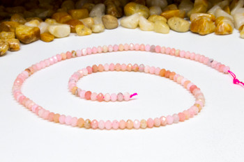 Pink Opal Polished 3-4mm Faceted Rondelle