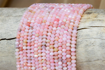 Pink Opal Polished 3-4mm Faceted Rondelle