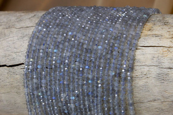 Labradorite Polished 2x3mm Faceted Rondelle