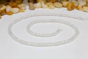 Crystal Quartz Polished 3x4mm Faceted Rondelle