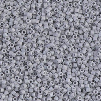 Delicas Size 11 Miyuki Seed Beads -- 1598 Opaque Ghost Grey AB Matte