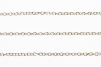 Platinum Plated 2x1.5mm Cable Chain - Sold By 6 inches