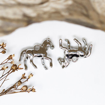 Platinum Plated 16x19mm Horse Charm