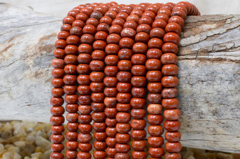 Red Stone Jasper Polished 5x8mm Rondelle