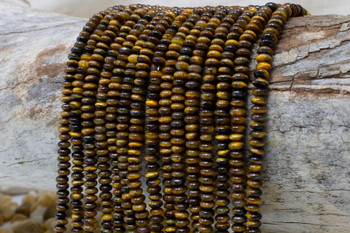 Tiger Eye Polished 2x4mm Rondelle