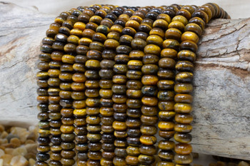 Tiger Eye Polished 5x8mm Rondelle