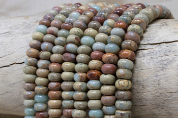 Impression Jasper Polished 5x8mm Rondelle - Dyed