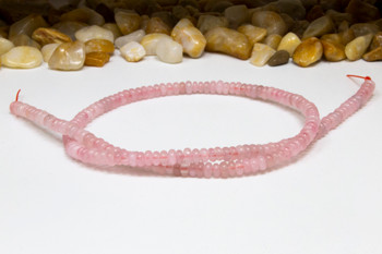 Rose Quartz Polished 2x4mm Rondelle