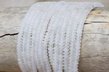 White Jade Polished 2x4mm Rondelle