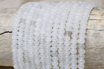 White Jade Polished 4x6mm Rondelle