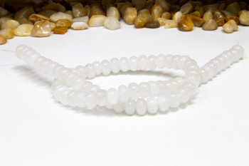 White Jade Polished 5x8mm Smooth Rondelle