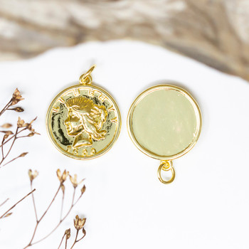 Gold Plated 14mm Coin Charm