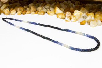 Sapphire Polished 2-3mm Faceted Rondelle - Banded