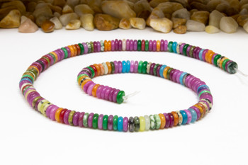 Mixed Gemstones Polished 2x6mm Rondelle