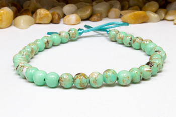 Reconstructed Manmade Turquoise & Shell 6mm Round - Dyed Turquoise - 2mm Large Hole