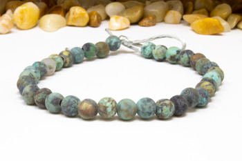 African Turquoise Matte 6mm Round - 2mm Large Hole