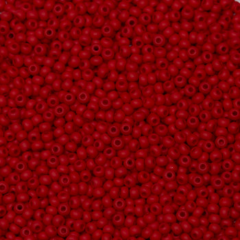 Size 11 Czech Seed Beads -- 107M Red Matte