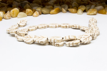 Magnesite Ivory Polished 9x13mm Leaf