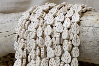 Magnesite Ivory Polished 9x13mm Leaf