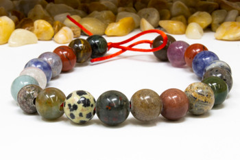 Mixed Gemstones Polished 10mm Round - 2mm Large Hole