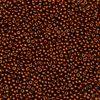 Size 11 Czech Seed Beads -- 595 Dark Copper Supra Metallic