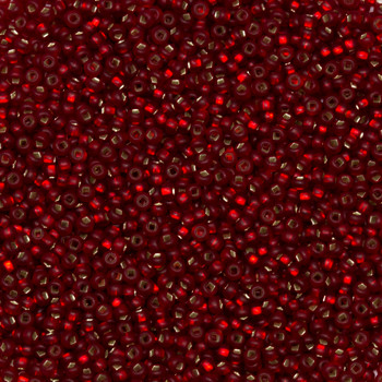 Size 11 Czech Seed Beads -- 14m Dark Ruby Mat / Silver Lined