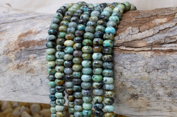 African Turquoise Polished 4x6mm Rondelle