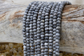 Grey Picture Jasper Polished 4x6mm Rondelle
