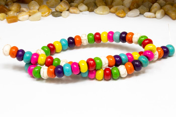 Magnesite Polished Multi Color 6x10mm Rondelle