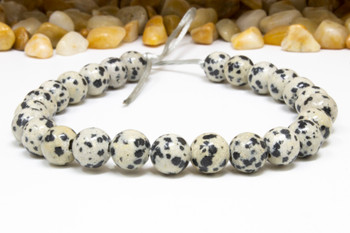 Dalmatian Jasper Polished 8mm Round - 2mm Large Hole