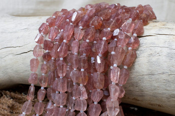 Strawberry Quartz Polished 6-11mm Faceted Nugget