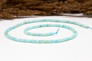 Amazonite Brazil Polished 2x3mm Faceted Rondelle