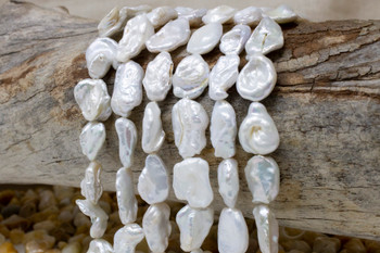 Freshwater Pearls White Polished 12x16mm Baroque