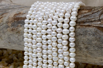 Freshwater Pearls Polished White 6-7mm Potato