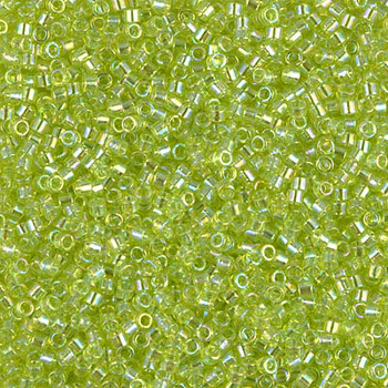 Delicas Size 11 Miyuki Seed Beads -- 174 Transparent Chartreuse AB