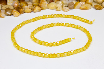 Zircon CZ AA Grade Polished Yellow 3x4mm Faceted Rondelle