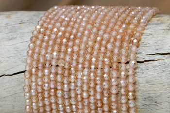 Zircon CZ AA Grade Polished Light Peach 4mm Faceted Round
