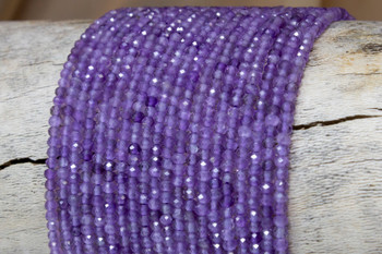 Amethyst Polished 2x3mm Faceted Rondelle
