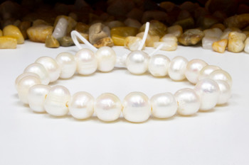 Freshwater Pearls Polished White 10-11mm Potato - 2mm Large Hole